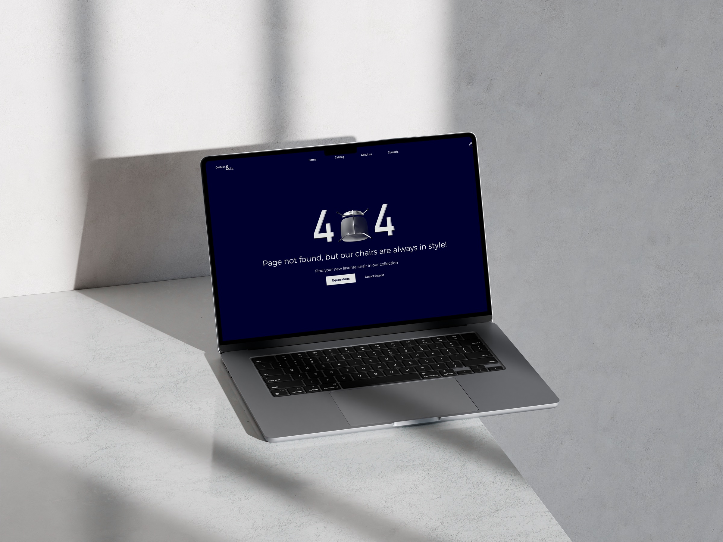 Cushion & Co. - 404 page on marble surface