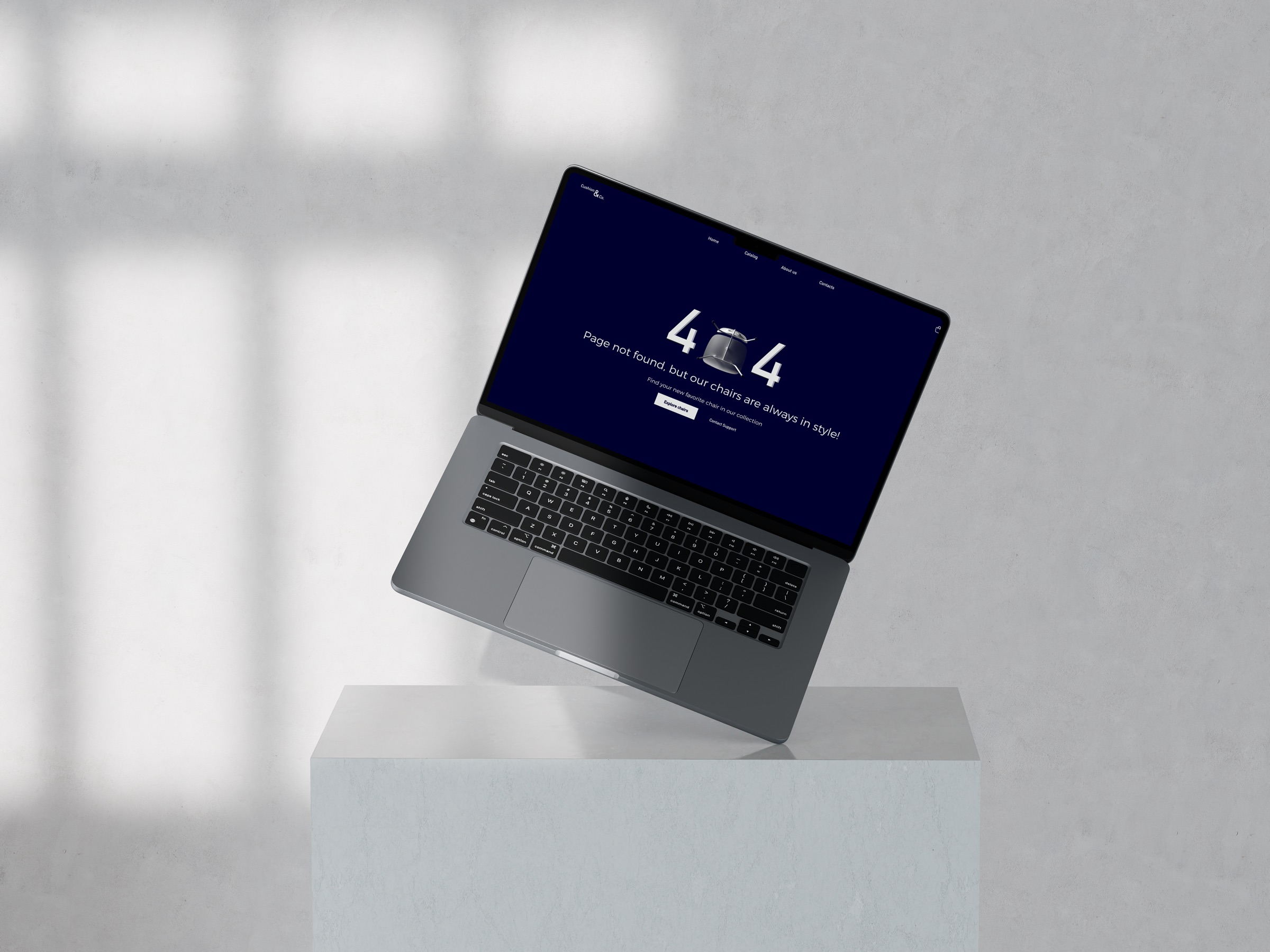 Cushion & Co. - 404 page on marble pedestal